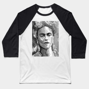 Frida Kahlo Black and White 2 Baseball T-Shirt